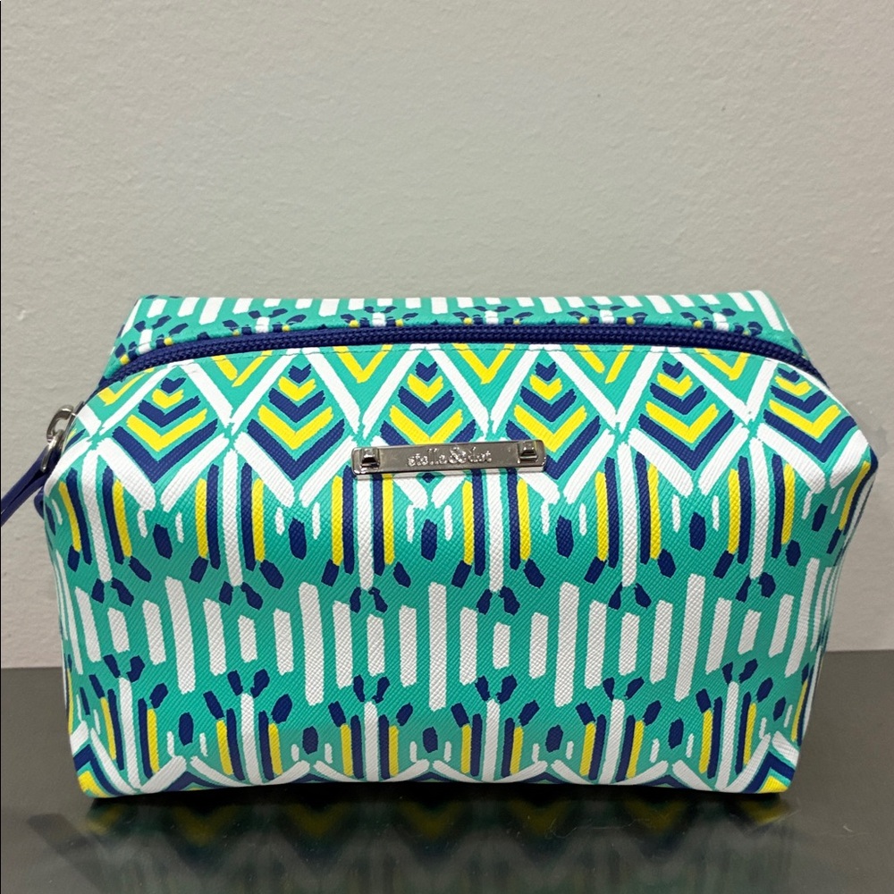 NWOT Stella & Dot Colorful Geometric Cosmetic Bag